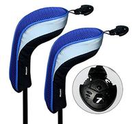 Andux 2pcs couvre de tête du club de golf hybride noir et bleu interchangeables NO. tag MT/hy04