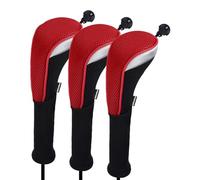 Andux 3 pcs/lot Long cou couvertures de tête de club de golf hybride avec interchangeables sans étiquette. Ctmt-02, Red