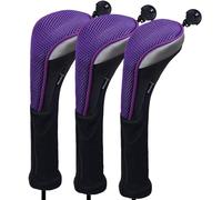 Andux 3 pcs/lot Long cou couvertures de tête de club de golf hybride avec interchangeables sans étiquette. Ctmt-02, violet