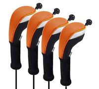 Andux 4 pcs/lot Long cou couvertures de tête de club de golf hybride avec interchangeables sans étiquette. Ctmt-02, Orange