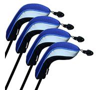Andux 4 pièces Couvre-têtes de Club Hybride de Golf Mesh avec Cadran No. Étiquettes Bleu
