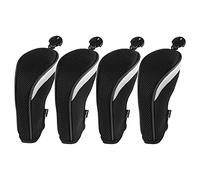 Andux 4 pièces Couvre-têtes de Club Hybride de Golf Mesh avec Cadran No. Étiquettes Noir