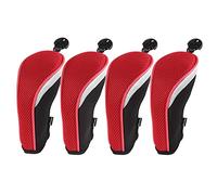 Andux 4 pièces Couvre-têtes de Club Hybride de Golf Mesh avec Cadran No. Étiquettes Rouge