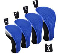 Andux 4 pièces/Ensemble Couvre-Têtes de Club en Bois de Fairway de Conducteur de Golf 460cc Bleu