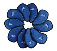 Andux Couvre-Chef de Golf en Maille avec Numéro des Deux côtés 10 pièces/Ensemble (Bleu)