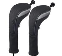 Andux Couvre-Têtes de Club Hybride de Golf à Col Long avec Cadran No. Étiquette CTMT-02 Noir, 2 pièces