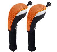 Andux Couvre-Têtes de Club Hybride de Golf à Col Long avec Cadran No. Étiquette CTMT-02 Orange, 2 pièces