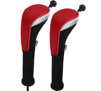 Andux Couvre-Têtes de Club Hybride de Golf à Col Long avec Cadran No. Étiquette CTMT-02 Rouge, 2 pièces
