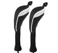 Andux CTMT-01 Lot de 2 Couvre-Clubs de Golf Hybrides à col Long avec Cadran numéro CTMT-01 Noir/Blanc