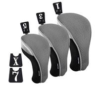 Andux Golf 460cc Couvre Drivers Couvre-Bois Clubs 3 pièces/Ensemble Gris