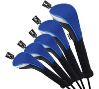 Andux Golf 460cc Driver Couvre-Bois Couvre-Clubs Cou Extra Longues Bleu 5 pièces/Ensemble