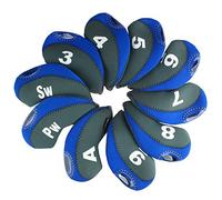 Andux Golf Fer Tête couvertures avec Nombre Tag Lot de 10 Bleu/Gris