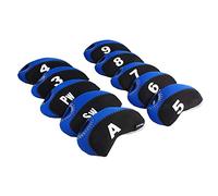 Andux Golf Fer Tête couvertures avec Nombre Tag Lot de 10 Noir/Bleu