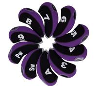 Andux Golf Fer Tête couvertures avec Nombre Tag Lot de 10 Noir/Violet