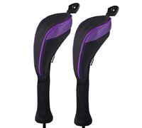 Andux Lot de 2 couvertures de long cou Tête de club de golf hybride interchangeables No. Tag Ctmt-01, violet