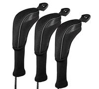 Andux Lot de 3 Couvre-Clubs Hybrides Longs avec numéros Cadran CTMT-01, Noir