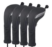 Andux Lot de 4 Couvre-têtes de Club de Golf Hybrides avec Cadran n° CTMT-02 Noir