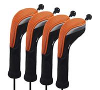 Andux Lot de 4 Couvre-têtes de Club de Golf Hybrides avec Cadran n° CTMT-02 Orange