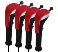 Andux Lot de 4 Couvre-têtes de Club de Golf Hybrides avec Cadran n° CTMT-02 Rouge