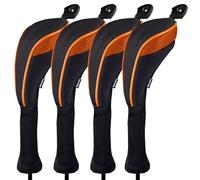 Andux Lot de 4 Long Cou couvertures de tête de Club de Golf Hybride interchangeables No. Tag Ctmt-01, Orange