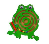 Andux Mini Animaux Jeu de Puzzle Magnétique Labyrinthe Jouet en Bois à Bord pour Enfants MGYX-01 (Grenouille)