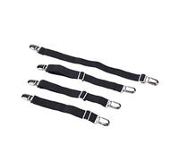 Andux Zone 4pcs/Set Réglable Drap Attaches, Sangle de Maintient de Draps Convient à Tous Lits et Matelas, CDJ-02 Noir
