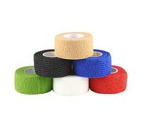 Andux Zone 6 Rouleaux Adhésif Bandage Gaze Auto-adhésif Pansement Cohésif Tissé Médical Soins du Corps ZZTXBD-01 2.5cm*4.5m Couleur aléatoire