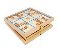Andux Zone Sudoku Planche Boîte 3-en-1 en Bois Numéro Place Jouet SD-03 (Bleu)