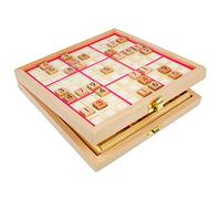 Andux Zone Sudoku Planche Boîte 3-en-1 en Bois Numéro Place Jouet SD-03 (Rose)