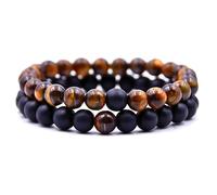 Andy & C Bracelet Hommes 2 pièces Avec Des Pierres Naturelles Bracelet Chakra Tibétain