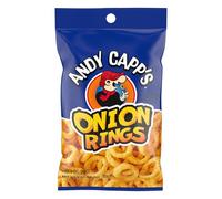 Andy Capp's Anneaux d'oignon panés à la bière - Collations à l'avoine et au maïs cuites au four, 56,7 g (lot de 12)