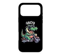 Andy Funny Alligator Moto Design pour garçon Nom Andy Coque pour iPhone 17 Pro Max