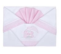 Andy&Helen Parure de lit bébé brodée + Dessous avec Coins élastiques + taie d'oreiller