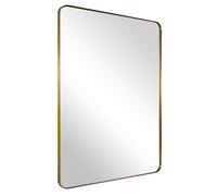 ANDY STAR Miroir de Salle de Bain rectangulaire Moderne avec Cadre en métal et Laiton brossé pour Salle de Bain, 61 x 91,4 cm, Miroir Mural rectangulaire pour Meuble-lavabo