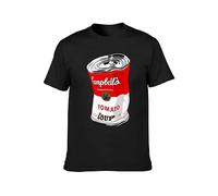 Andy Warhol Campbell'S Crumpled Red Pop Art Men's T-Shirt Unisex Black Cotton Print Tee Shirts L