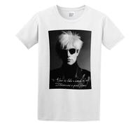 Andy Warhol V Picture Celebrity T-Shirt Graphic Tee Printed Top Mens White Shirt S