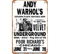 Andy Warhol's Velvet Underground Art Print Retro Metal Tin Vintage Sign 30,5 x 20,3 cm Home Bar Man Cave Décoration murale