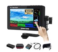 ANDYCINE A6 II 5,5" 1600 nits Moniteur de Terrain pour Appareil Photo, écran Tactile IPS Full HD 4K HDMI 1920x1080,Compatible Reflex numérique, avec kit d'installation et d'alimentation F970,Batterie
