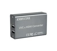 ANDYCINE UVC2H Convertisseur/adaptateur UVC vers HDMI avec alimentation électrique, compatible avec DJI Osmo Action 4/5 & Pocket 3, Insta360, USB vers HDMI, pour streaming en direct, webcam vers TV