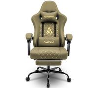 Andyou Chaise de jeu, chaise de bureau ergonomique, chaises de course pour PC, cuir PU, grandes chaises de fonctionnement pivotantes réglables avec repose-pieds, charge 150 kg