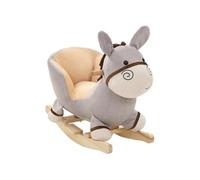 Âne à bascule avec dossier Peluche 60x32x55 cm Gris 80222