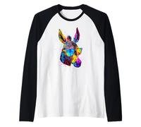 Âne Coloré Popart Couleurs Âne de Maison Donkey Équitation Manche Raglan