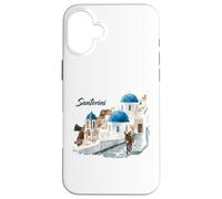 Âne dans Les Rues de Santorin en Grèce Souvenir Touristique Femmes Coque pour iPhone 16 Plus