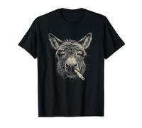 Âne drôle fumant Une Cigarette, Attitude sans Patience T-Shirt