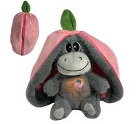 Âne En Peluche Qui Respires Pour Soulager Le Stress, Âne Endormi Peluche Respirante Avec Respiration, Musique Et Lumières, Poupées Douce Fraise Avocat Pour Dormir Apaiser Anxiété Enfant Adulte