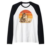 Âne et bébé chèvre Animal Mignon Meilleurs Amis Manche Raglan