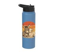 Âne et bébé chèvre animal mignon meilleurs amis Stainless Steel Insulated Water Bottle