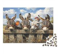 âne et Oiseau Casse-tête 1000 Pièces sans Poussière, Puzzle Difficile défi De Jeu Éducatif pour Un Moment De Complicité, Cadeau d'anniversaire Parfait 38x26cm/1000pcs