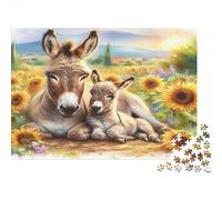 Âne et Poulain Puzzles 1000 Pièces Papier recyclé pour Adultes Puzzle pour Adultes Impossible Difficile Stimulant Activité Amusante pour la Maison Excellente idée Cadeau 38x26cm/1000pcs