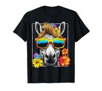 Ane Fleurs Colorées Art Animal Face Mignon Ane T-Shirt